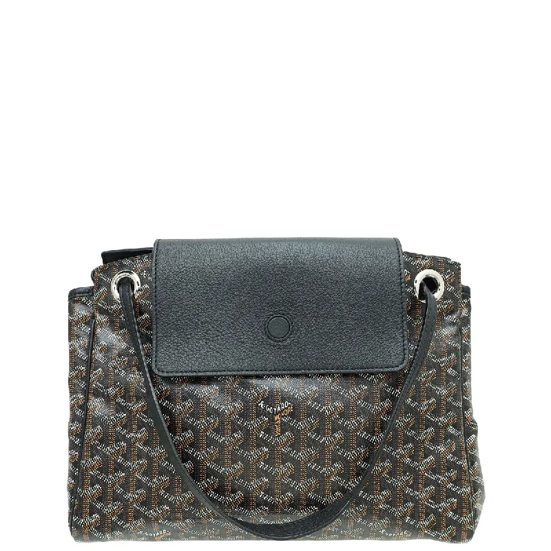  Flash Sale On Designer BagsLightweight And Functional Bags For Travel And Work Goyard Black Goyardine Rouette Souple Tote Bag