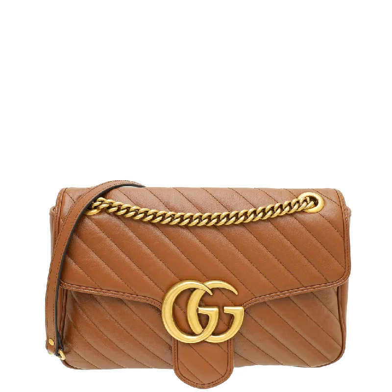  Upgrade Your Look With Our Bag SaleStupidly Low Prices Gucci Brown GG Marmont Medium Diagonal Shoulder Bag