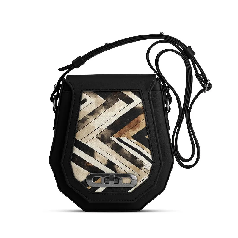 Fashionable Crossbody Bags At Special OffersDiscounted Designer Bags For Clearance Events Black Polygon Crossbags Zig Zag