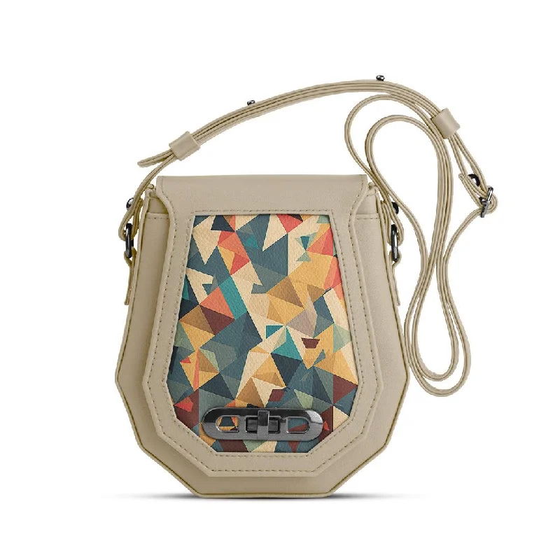  Designer Bags At Lower PricesSeason Offer Beige Polygon Crossbags Glass Triangles