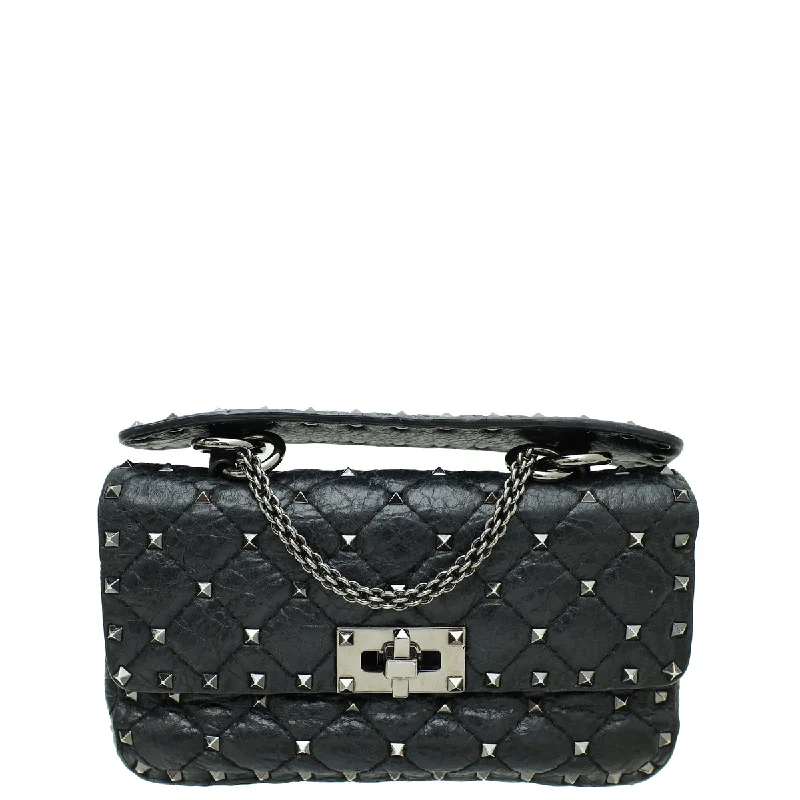 Must-Have Bags With Big SavingsCrazy Price Slashing Valentino Black Rockstud Spike Flap Small Chain Bag Must-Have Bags With Big SavingsCrazy Price Slashing Valentino Black Rockstud Spike Flap Small Chain Bag