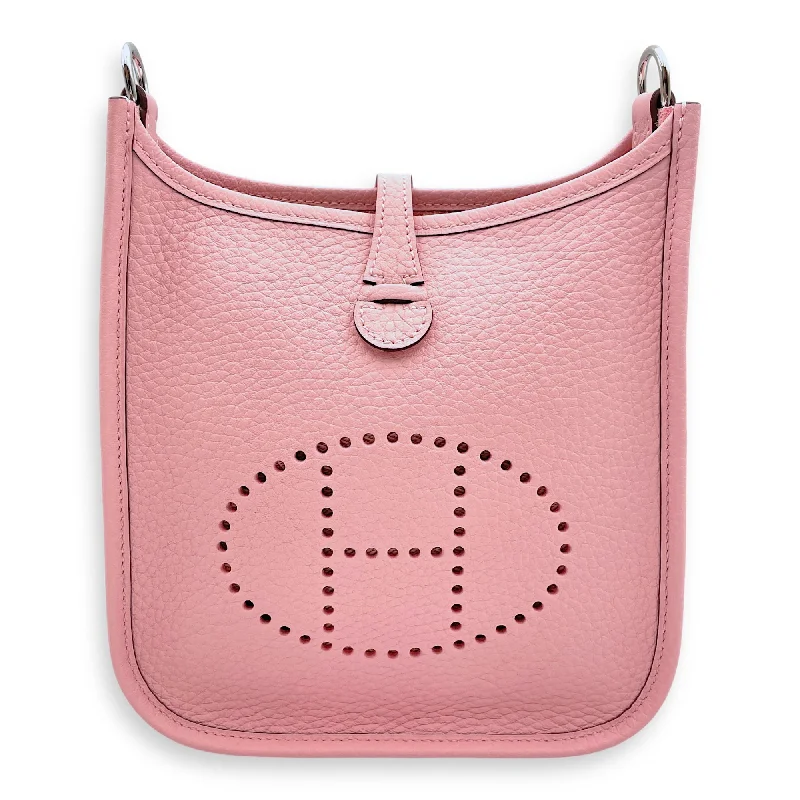  Affordable Elegance, Grab Yours NowLuxury Bags Evelyne Mini Rose Sakura in Clemence, Palladium hardware