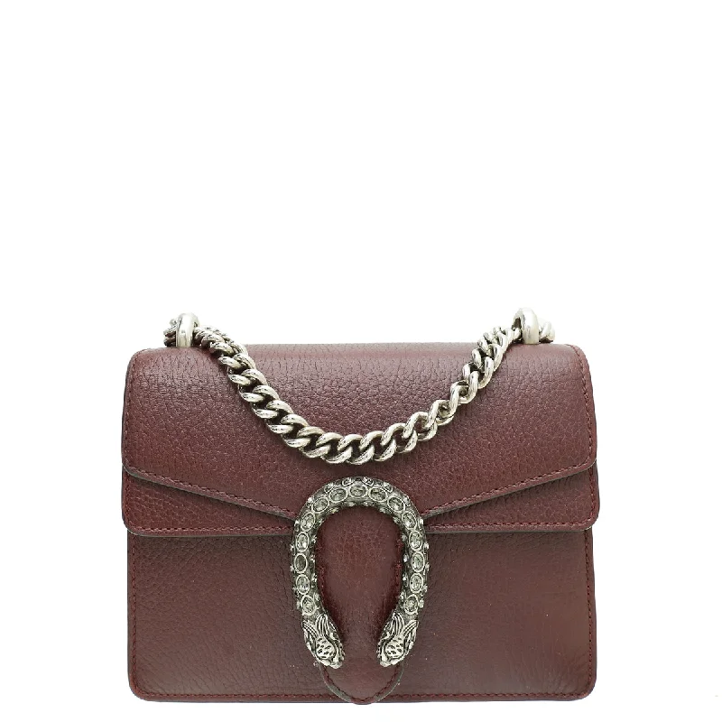  Luxury Totes, Affordable PricesBuy More, Save More Gucci Burgundy Dionysus Mini Chain Shoulder Bag