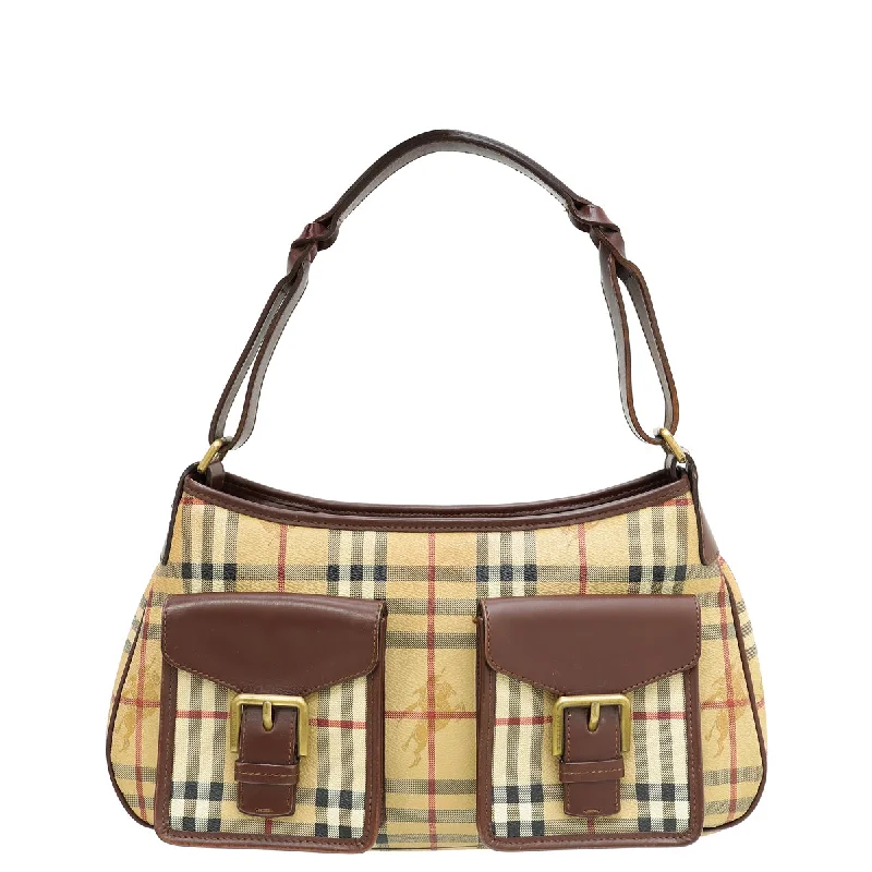  Luxury Bags, Budget PricesDesigner Bags For Luxury Collectors Burberry Bicolor Vintage Haymarket Check Pocket Hobo Bag