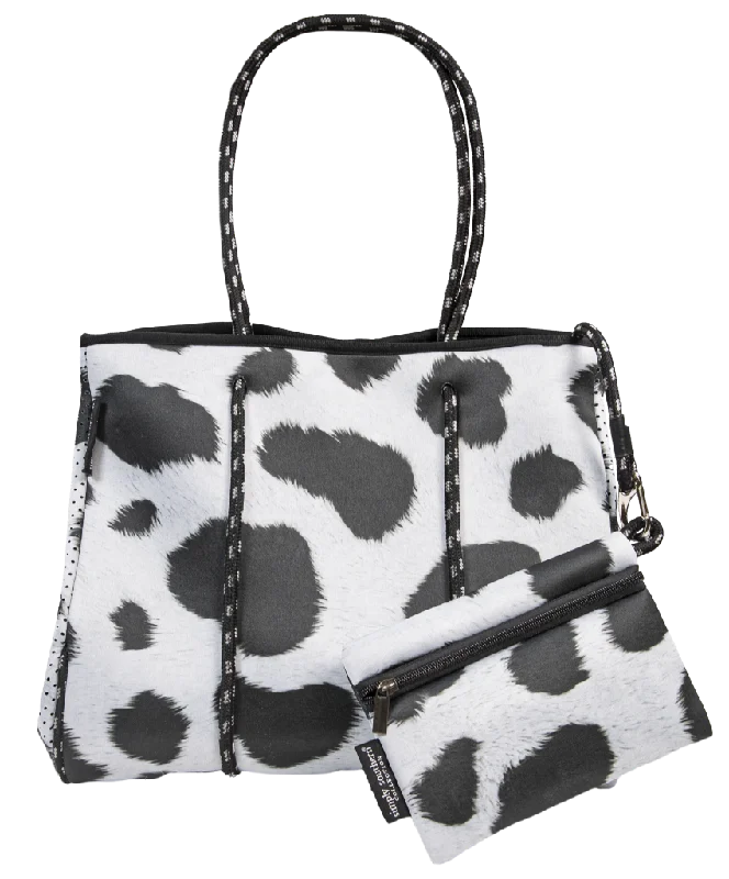  Stylish Totes, Special DiscountsLuxury Bags For Working Professionals Simply Southern - Neoprene Tote Bag, Cow Print