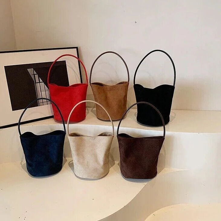  Limited-Stock Bag Clearance – Grab Your Favorite NowHurry Before It's Gone Nubuck Leather Shoulder Tote Bags Small Snap Short Handle Soft Women's Purses