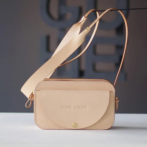  Premium Bags, Special PricesDay-To-Night Styles Handmade Full Grain Leather Camera Crossboy Bag For Ladies In Beige