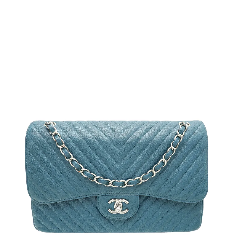 Best Deals On Premium And Casual Bags – Act FastModern And Limited-Time Offer Bags Chanel Teal CC Chevron Double Flap Jumbo Bag Best Deals On Premium And Casual Bags – Act FastModern And Limited-Time Offer Bags Chanel Teal CC Chevron Double Flap Jumbo Bag