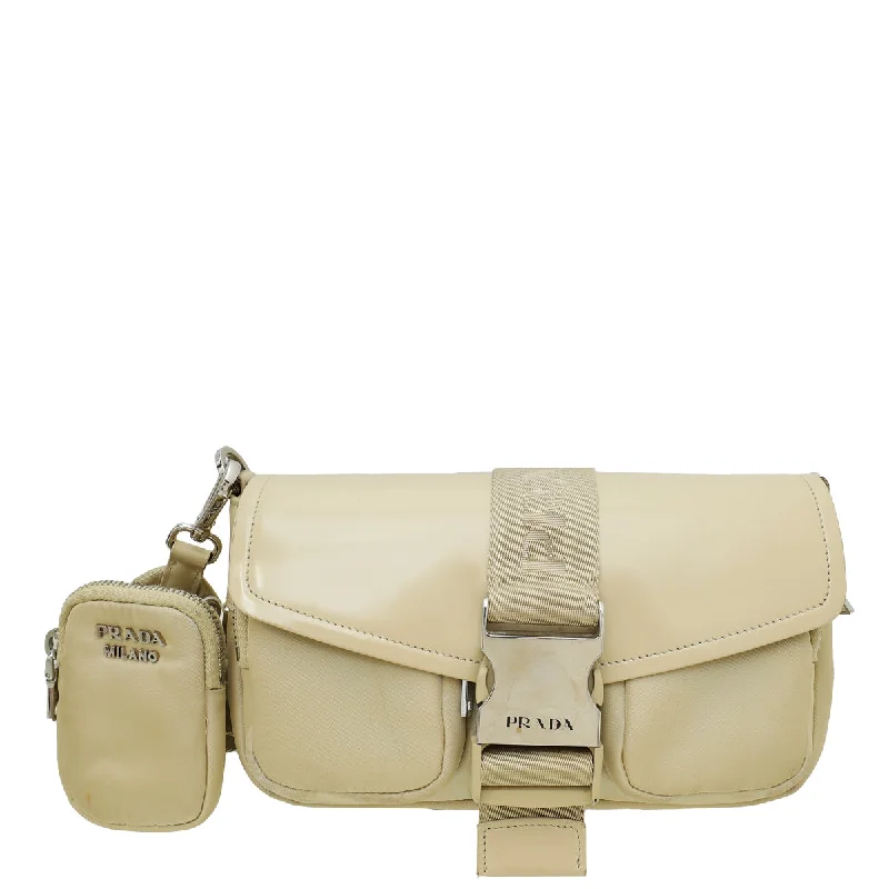  Your Perfect Bag At The Perfect PriceDive Into Trendy Styles Prada Beige Pocket Nylon and Brushed Bag