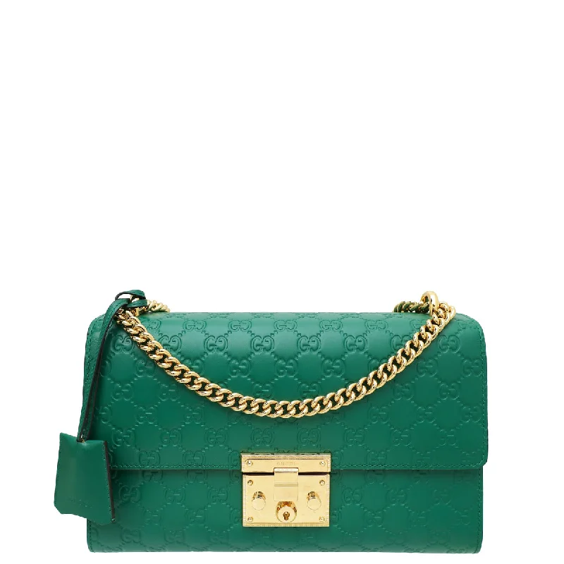  Designer Bags At Low PricesSeason Sale Gucci Green Guccissima Padlock Medium Bag