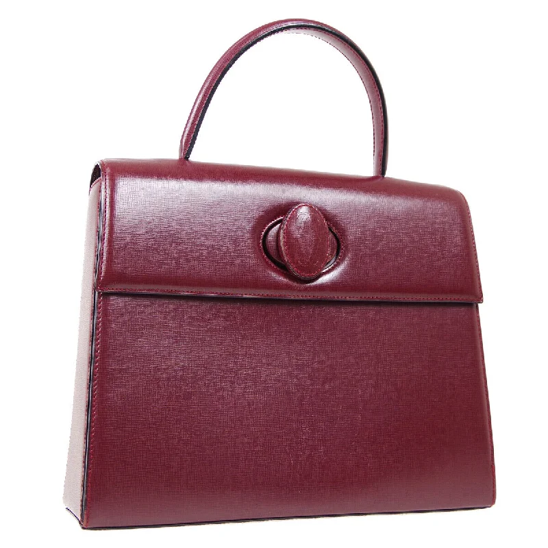  Trendy Purses At Exclusive Promotional RatesValentine's Special Cartier Must de Cartier Hand Tote Bag EQDG Purse Bordeaux Leather Spain 40344