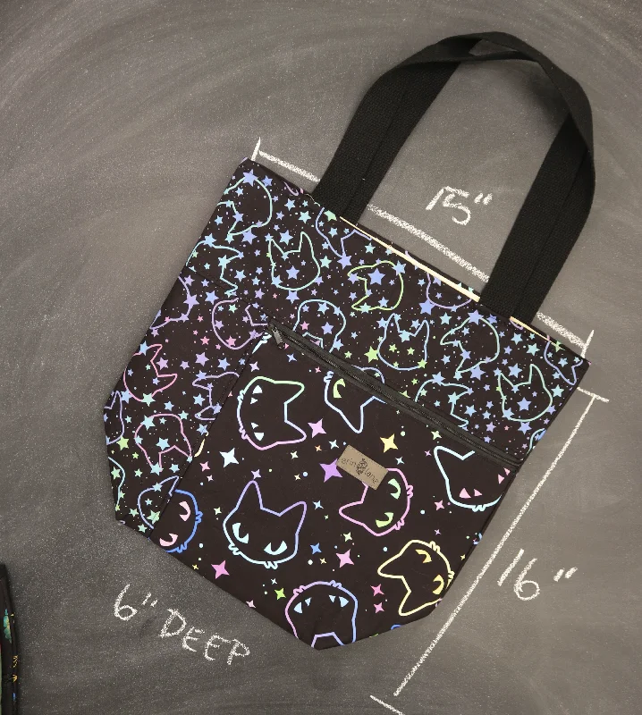 Luxury Bags, Budget PricesBags With Seasonal Sales Worth Doing Library Tote in Starry Cats Luxury Bags, Budget PricesBags With Seasonal Sales Worth Doing Library Tote in Starry Cats