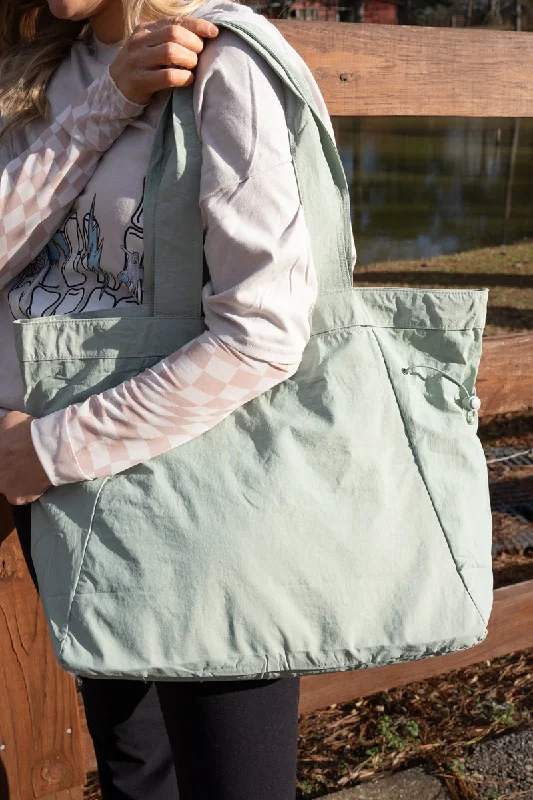  Trendy Bags, Huge SavingsAffordable Luxury Fashion Light Green Shoreview Side Cinched Tote Bag
