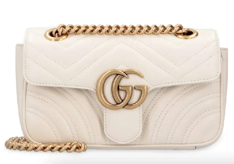 Fashionable Bags With Special Seasonal OffersChic And Trendy GG Marmont Mini White Crossbody Bag in Calfskin, Gold hardware Fashionable Bags With Special Seasonal OffersChic And Trendy GG Marmont Mini White Crossbody Bag in Calfskin, Gold hardware