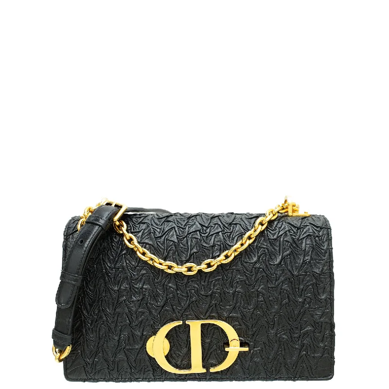  Affordable Luxury With Top-Quality HandbagsAvant-Garde Style Promotions Christian Dior Black 30 Montaigne Wavy-Effect Flap Shoulder Bag