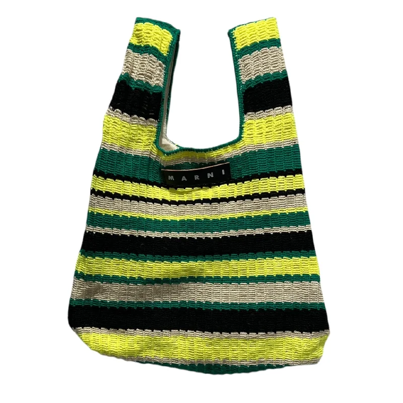  Luxury Handbags At Budget-Friendly RatesGlamorous Fashion Offers MARNI/Tote Bag/Stripe/Cotton/YEL/KNIT TOTE