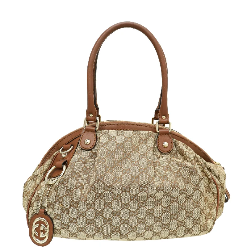  High-End Bags, Low-End PricesCasual Yet Chic Sales Gucci Bicolor GG Sukey Medium Boston Bag