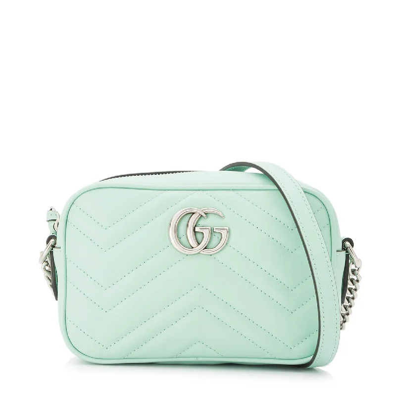 Trendy Handbags, Limited-Time SalePremium Style GG Marmont Camera Mini Green Crossbody Bag in Calfskin, Silver hardware Trendy Handbags, Limited-Time SalePremium Style GG Marmont Camera Mini Green Crossbody Bag in Calfskin, Silver hardware