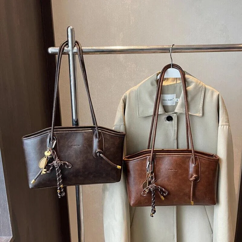  Sleek Bags, Perfect PricesYou'll Love Us Because Large Shoulder Bags Leather Women's Key Tassel Tote Zipper Handbags Purses