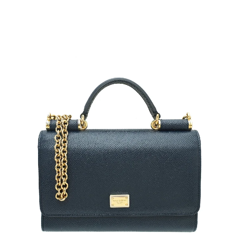  Don't Miss Out – Handbag DiscountsGenuine Bags On Clearance Sale Dolce & Gabbana Indigo Blue Dauphine Smart Gloss Chain Bag