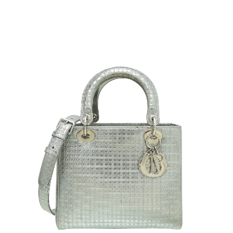  Your Perfect Bag At The Perfect PriceTrendy Styles Christian Dior Silver Lady Dior Micro Cannage Medium Bag