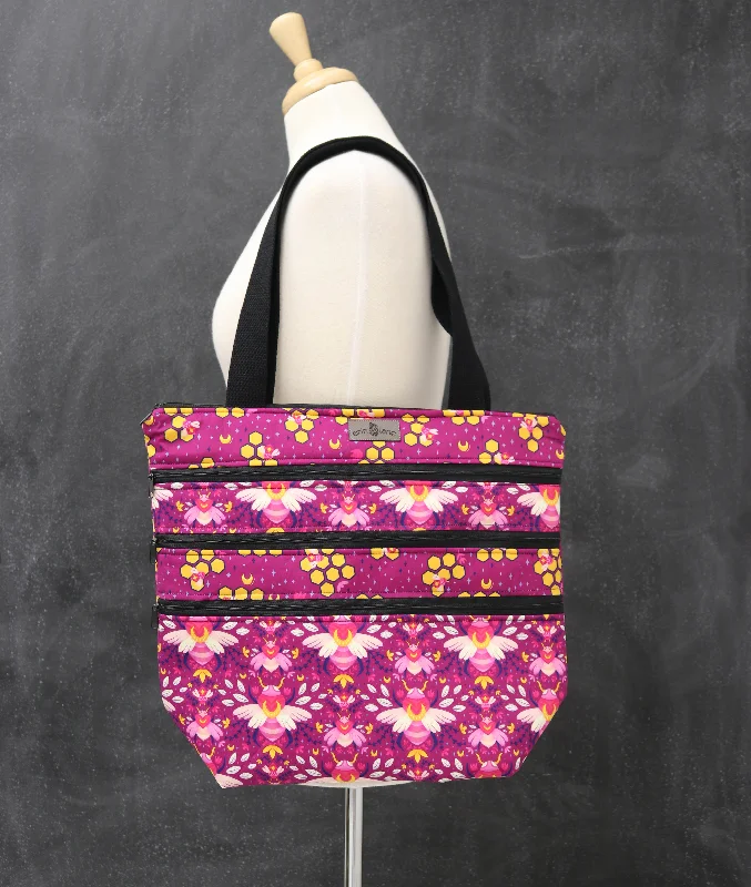Fashionable Bags At Must-Have PricesTrendy Looks On Sale Zipalicious Triple Zipper Tote Bag in Fuchsia Bees Fashionable Bags At Must-Have PricesTrendy Looks On Sale Zipalicious Triple Zipper Tote Bag in Fuchsia Bees
