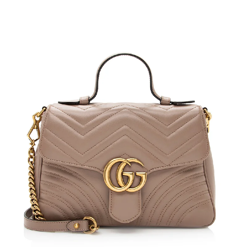  Stylish And Durable Handbags At Great ValueCool Prices Gucci Matelasse Leather GG Marmont Top Handle Small Shoulder Bag
