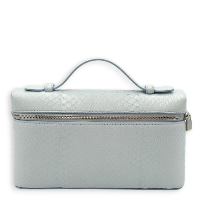  Chic Shoulder Bags At Promotional RatesSpring Offer Extra Pocket L19 Light Blue Belle Crossbody Bag in Python Leather, Silver hardware