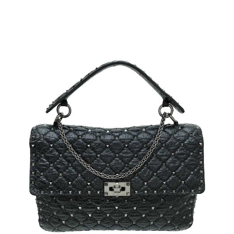 Everyday Bags At Wallet-Friendly PricesSpacious Bags With Holiday Promotions Valentino Black Spike Rockstud Flap Large Shoulder Bag Everyday Bags At Wallet-Friendly PricesSpacious Bags With Holiday Promotions Valentino Black Spike Rockstud Flap Large Shoulder Bag