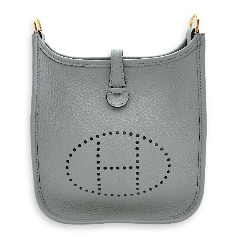  High-End Bags, Low-End PricesActive Lifestyles Evelyne Mini Blue Glacier in Clemence, Gold hardware