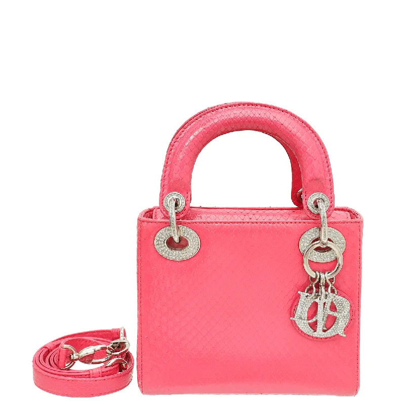  Grab Your Favorite Handbags At Discounted PricesAffordable Trendy Fashion Christian Dior Pink Python Swarovski Crystal Lady Dior Mini Bag