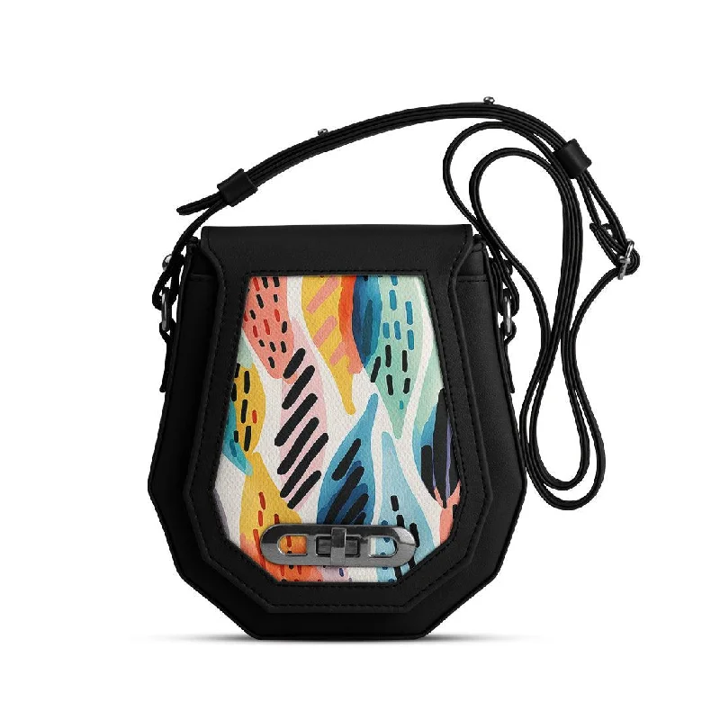  Statement Bags, Shop TodayExclusive Designer Style Deals Black Polygon Crossbags Drawen Leafs