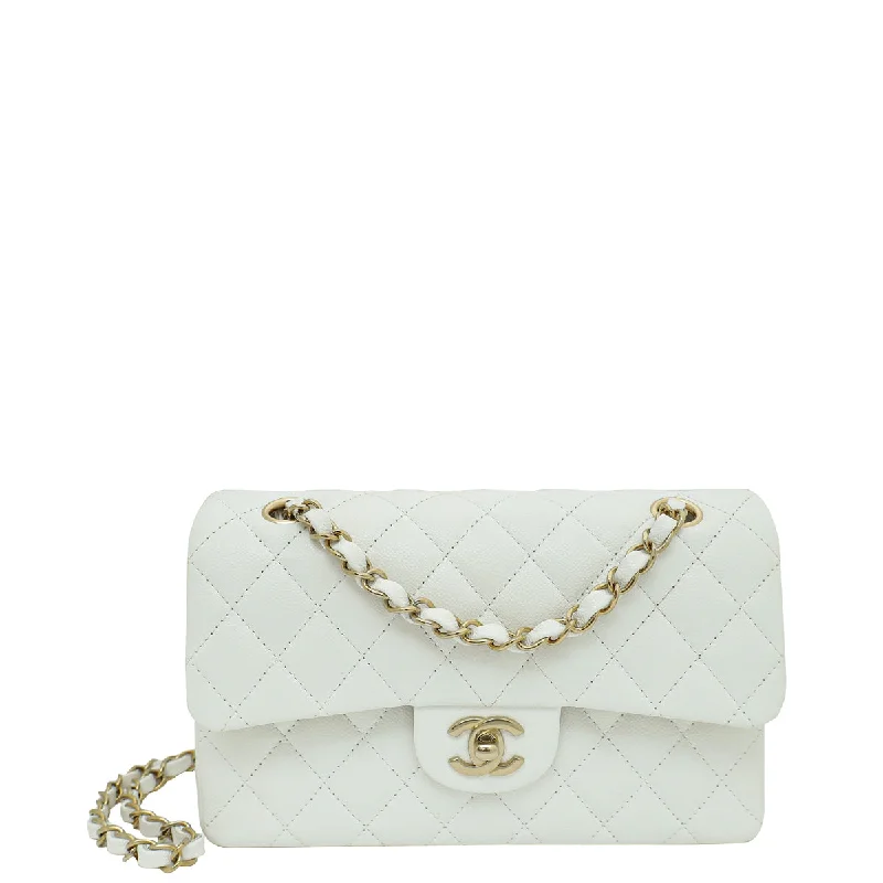  Elegant Bags With Limited Stock AvailableExclusive Sale Chanel White CC Classic Double Flap Small Bag