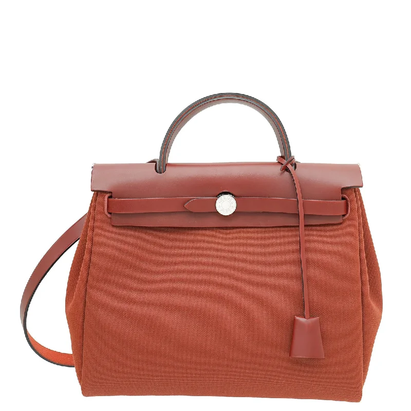  Limited-Stock Bag Clearance – Grab Your Favorite NowModern And Limited-Time Offer Bags Hermes Rouge H Toile Herbag PM Bag