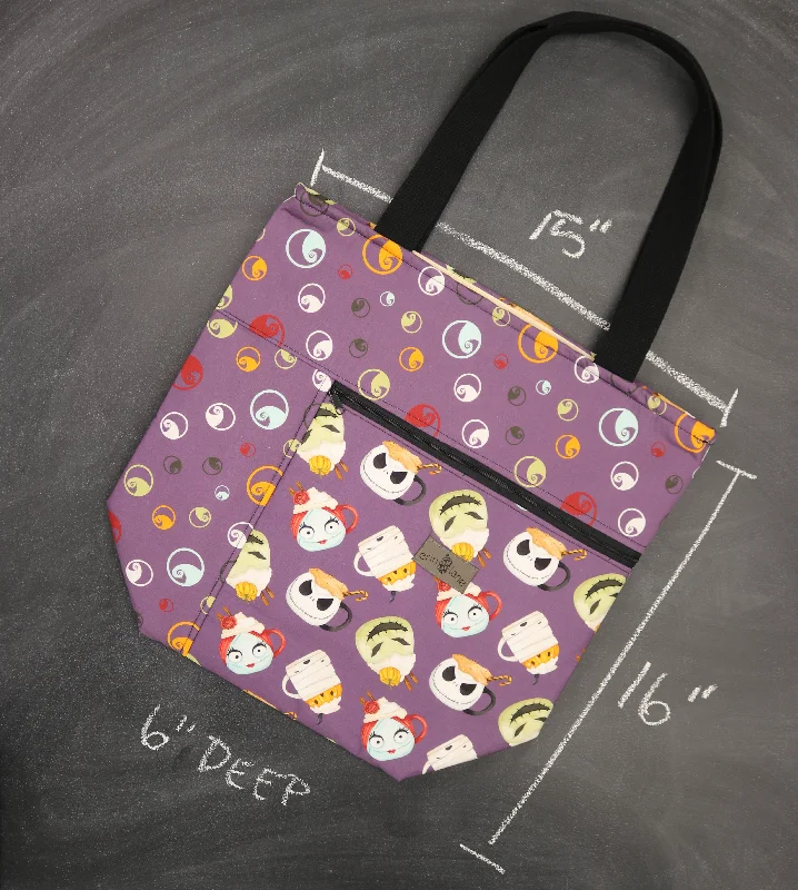 Elegant Bags, Limited StockBags With Discounts Worth Doing Library Tote in Nightmare Pumpkin Spice Elegant Bags, Limited StockBags With Discounts Worth Doing Library Tote in Nightmare Pumpkin Spice