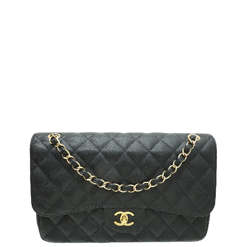  The Best Handbag Sale Of The SeasonLatest Trends Chanel Black CC Classic Double Flap Jumbo Bag