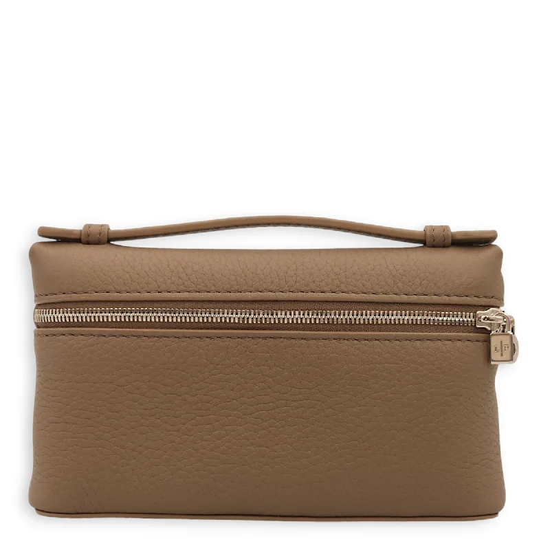  Everyday Elegance At Lower PricesLimited Time Offer Extra Pocket Pouch Mini Etoupe Crossbody Bag in Calfskin, Palladium hardware