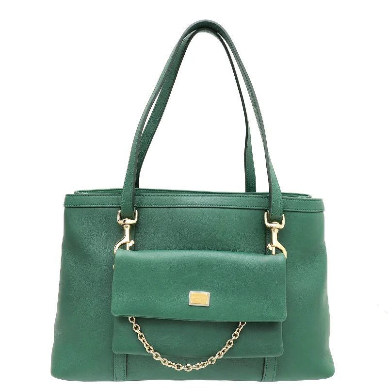  The Best Handbag Deals Are Available NowLimited-Time Offers On Trendy And Stylish Bags Dolce & Gabbana Dark Green Front Pocket Tote Bag
