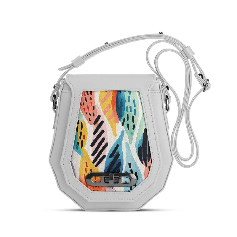  The Bag Sale You've Been Waiting For Is HereFashion-Forward White Polygon Crossbags Drawen Leafs