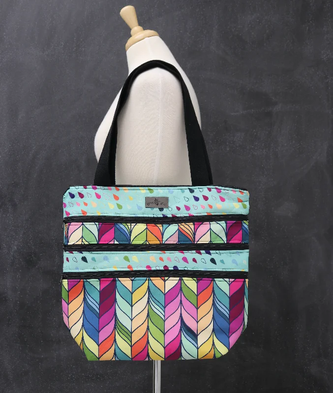 Carry Elegance For LessAffordable Bags For Budget Shoppers Zipalicious Triple Zipper Tote Bag in Plaited Palette Carry Elegance For LessAffordable Bags For Budget Shoppers Zipalicious Triple Zipper Tote Bag in Plaited Palette
