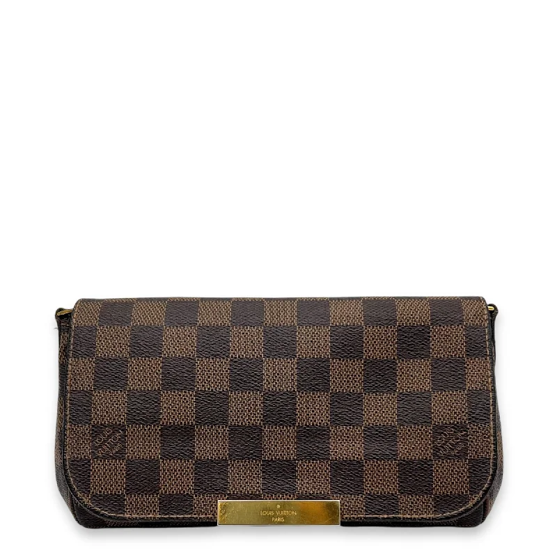  Stylish Totes, Special DiscountsVintage-Modern Style Offers Favourite Damier Ebene Crossbody Bag in Coated Canvas, Gold hardware