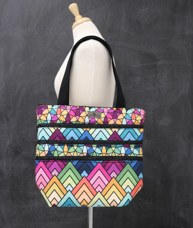 Designer Bags, Low PricesDurable And Fashionable Bags For Daily Use Zipalicious Triple Zipper Tote Bag in Rainbow Connection Designer Bags, Low PricesDurable And Fashionable Bags For Daily Use Zipalicious Triple Zipper Tote Bag in Rainbow Connection
