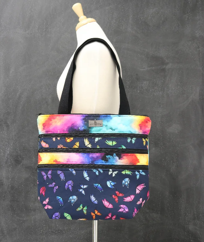 Grab Stylish Bags Before They Sell OutCozy Chic Promotions Zipalicious Triple Zipper Tote Bag in Butterfly in the Sky Grab Stylish Bags Before They Sell OutCozy Chic Promotions Zipalicious Triple Zipper Tote Bag in Butterfly in the Sky