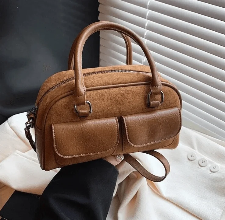  Must-Have Bags At Irresistible DiscountsSeasonal Clearance Bags For Summer, Winter, Etc. Small Tote Handbags Nubuck Leather Retro Outer Flap Pockets Zipper Crossbody Bag