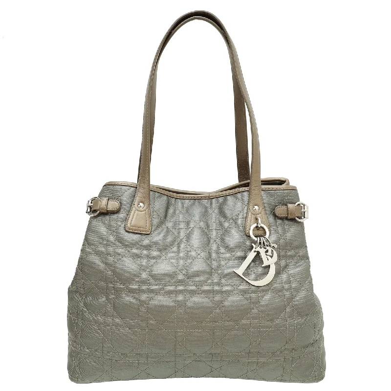  Luxury Totes At The Lowest Prices Of The SeasonAffordable Luxury Fashion Christian Dior Metallic Gray Panarea Tote Small Bag