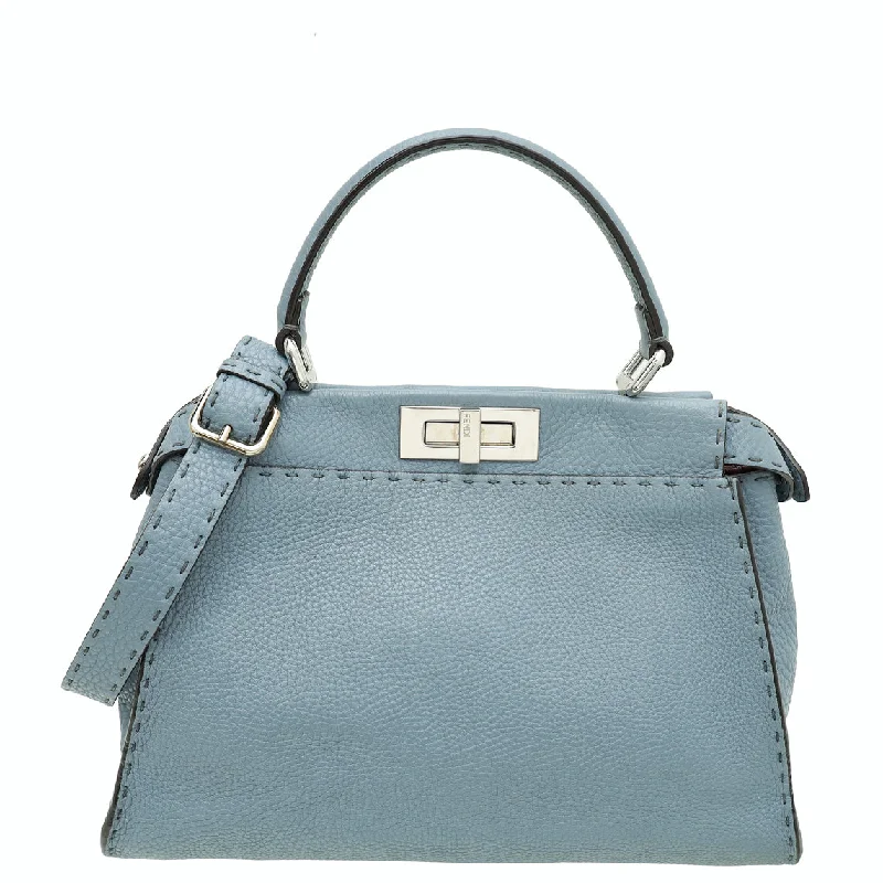 Premium Bags At Special PricesSeasonal Clearance Bags For Summer Fendi Blue Selleria Peekaboo Regular Bag Premium Bags At Special PricesSeasonal Clearance Bags For Summer Fendi Blue Selleria Peekaboo Regular Bag