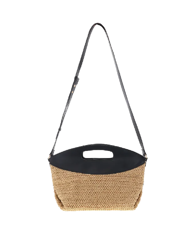  High-Fashion Handbags At Reduced CostsLatest Trends MILA HANDLE BAG - NATURAL RAFFIA-BLACK