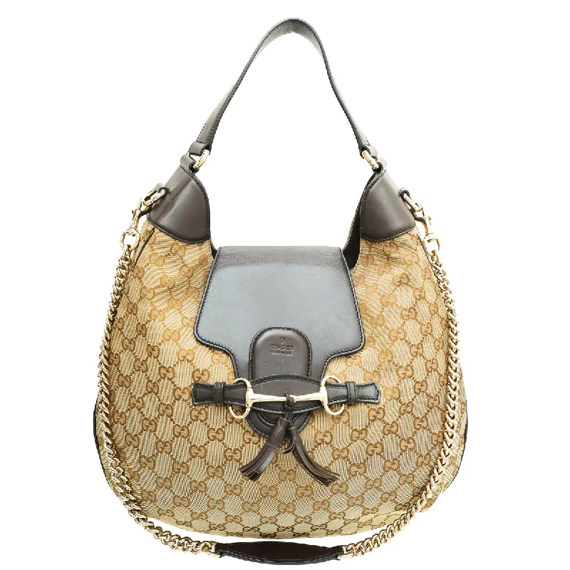Sleek And Stylish Handbags At Lower PricesBold Fashion Sales Gucci Bicolor GG Emily Hobo Bag Sleek And Stylish Handbags At Lower PricesBold Fashion Sales Gucci Bicolor GG Emily Hobo Bag