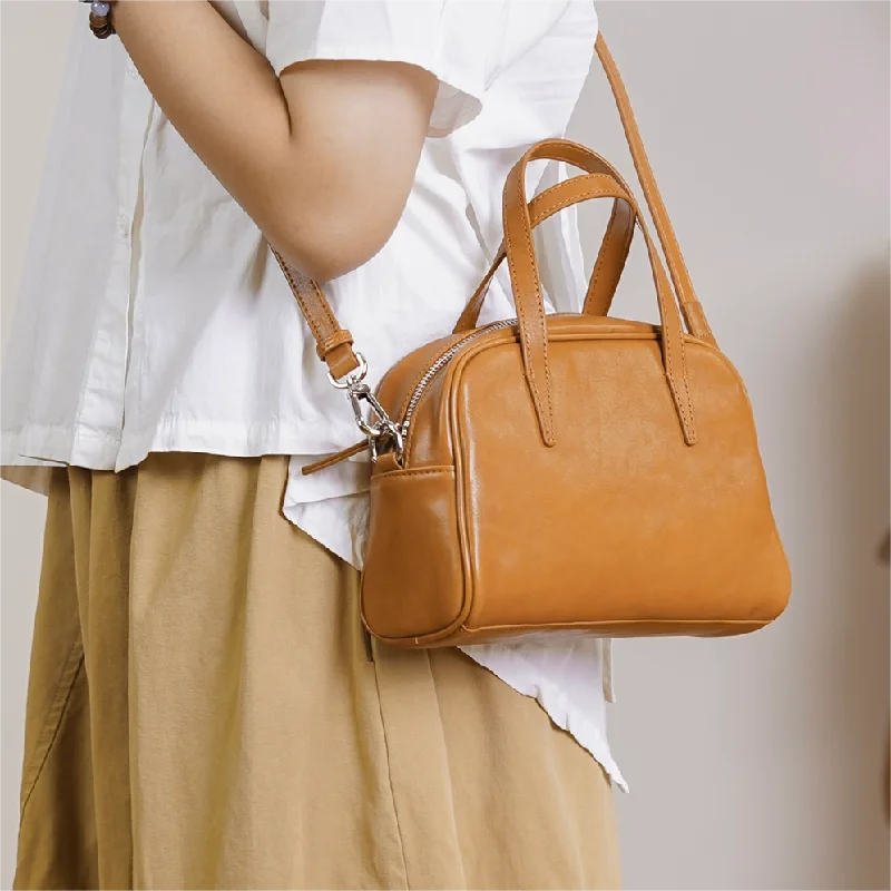 Chic Shoulder Bags At Promotional RatesLightweight Bags With Clearance Prices Genuine Leather Bowling Bag Bowler Handbag Chic Shoulder Bags At Promotional RatesLightweight Bags With Clearance Prices Genuine Leather Bowling Bag Bowler Handbag