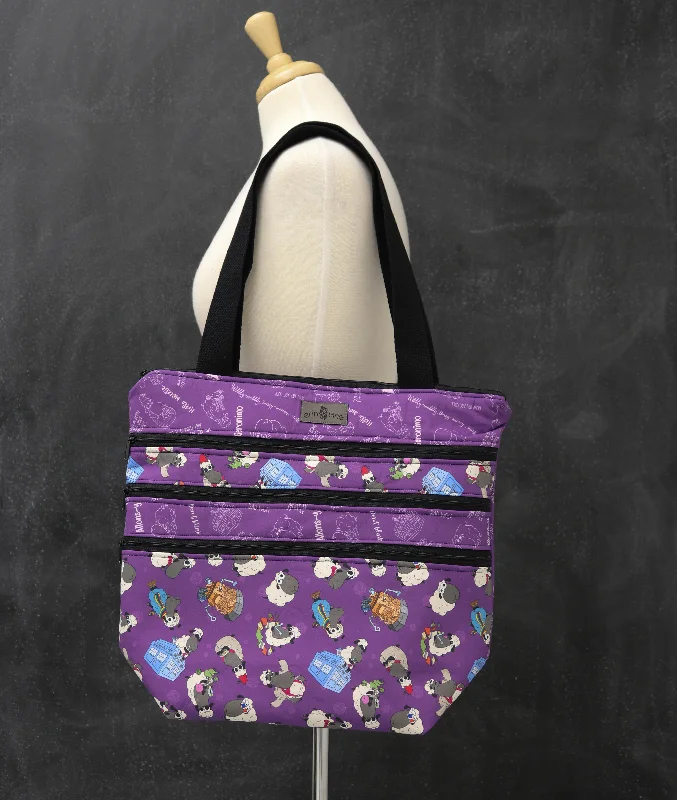 Chic Crossbody Bags, Limited OffersDiscounted Designer Bags For Clearance Events Zipalicious Triple Zipper Tote Bag in Dr Who Sheeple Chic Crossbody Bags, Limited OffersDiscounted Designer Bags For Clearance Events Zipalicious Triple Zipper Tote Bag in Dr Who Sheeple